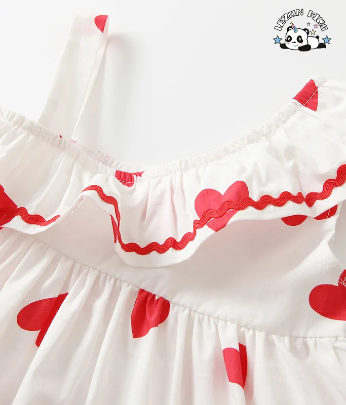 LEZONKIDS - 2024 New Clothes Stylish Cotton Vests Children Dresses Fashionable love Girl Princess Dress
